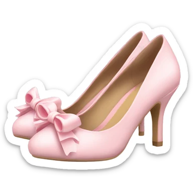 Light pink kitten heels with bows sticker