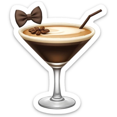 espresso martini with big Black Bow on martini  sticker
