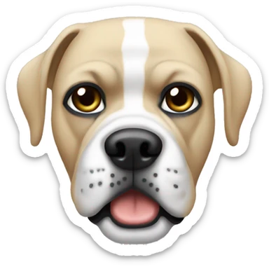 White boxer, bald, blonde beard sticker