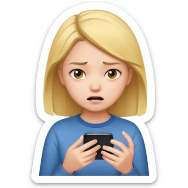 dramatic teenager holding a phone sticker