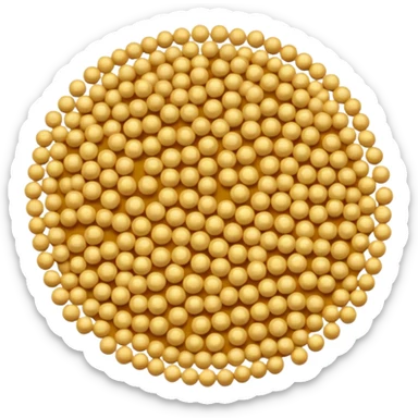 a simple pile of light-yellow, beige-tinted mustard seeds, round and small sticker