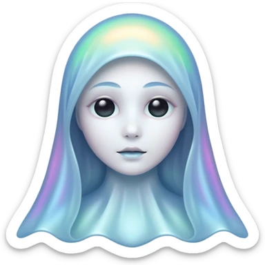 Holographic chrome ghost sticker