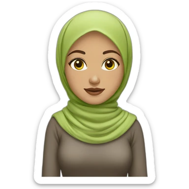 Hijabi light skin with green, yellow brown eyes & married sticker