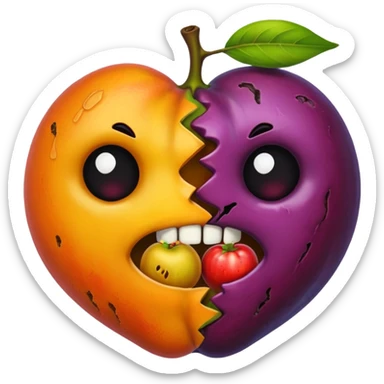 simple rotten fruits, no faces, no people  sticker