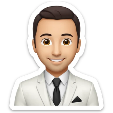 Howie Dorough with white suit, dark brown hair sticker