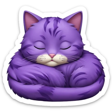 Un gato morado que este durmiendo con los ojos cerrados sticker