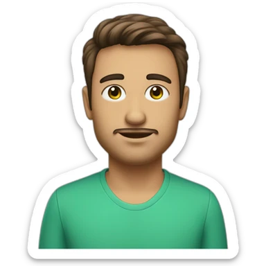 Homme brun au yeux vert bleu et au teint mat de 45 ans sticker