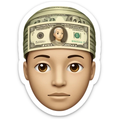 pessoa cabeça de money sticker