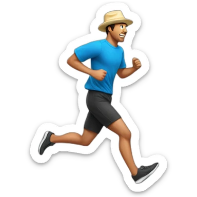 guy running with a backward hat on sticker