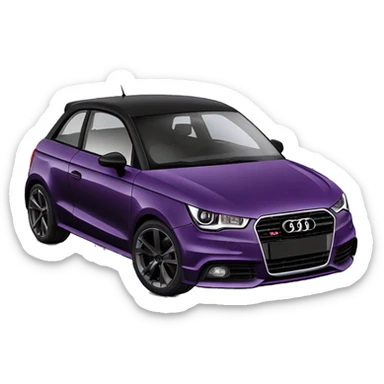 Purple Audi a1 Black roof mirror & Black wheels sticker