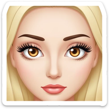 Mulher com unhas postiças e grande pestanas sticker