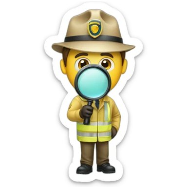 leo inspector with magnifying glass sticker