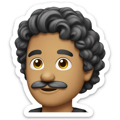 Chico moreno con cabello negro ondulado sticker
