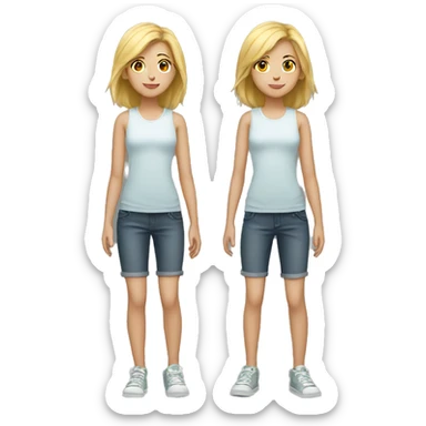 Full length white teenager sticker