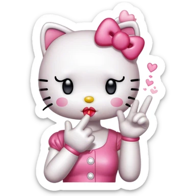 Hello kitty blowing a kiss sticker