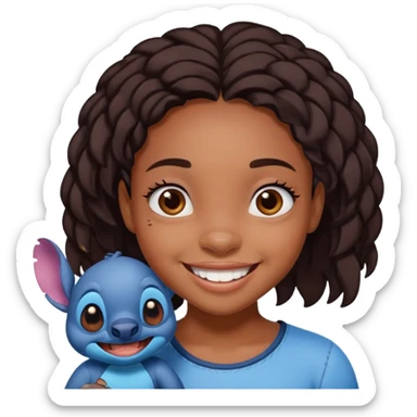 stitch from lilo and stich and black girl  sticker