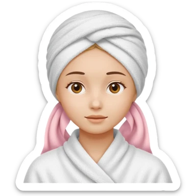 Face care girl and head covered with towel sticker