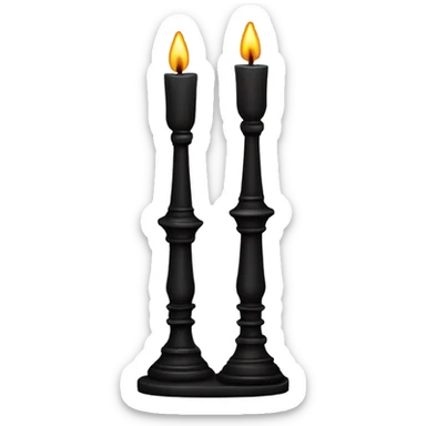 black gothic candlestick sticker