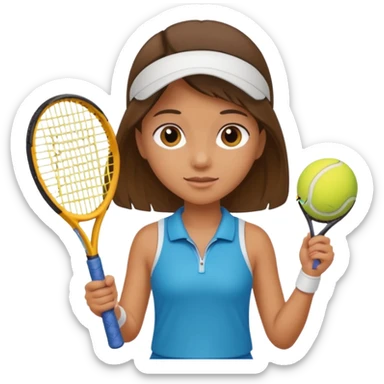 young girl playing tennis sticker