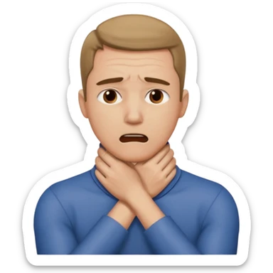 Man with hands gripped around NECK crossed like he is choking sticker