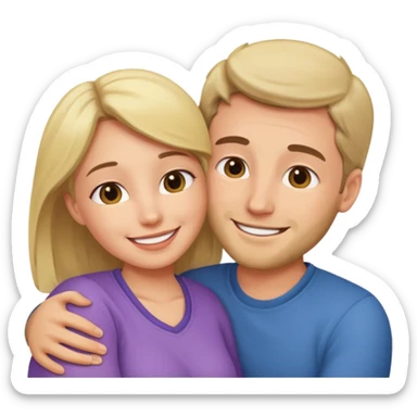 Couple cuddling sticker