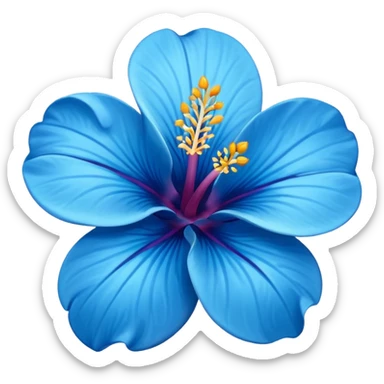 Emoji flor azul  hibisco sticker
