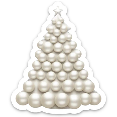 White christmas tree with pearls sticker
