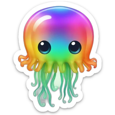 Rainbow jellyfish sticker