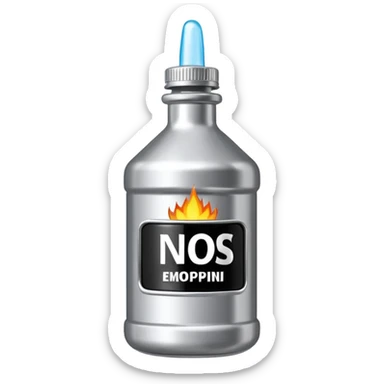 bombona de inyeccion de nitro con un cartelito que ponga NOS sticker