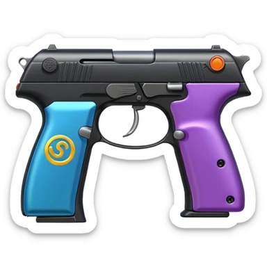 beretta pistol side view, Discord emoji style, bright colors, simple, no text sticker