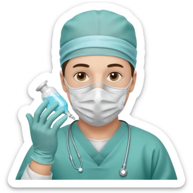 A victorian surgeon using chloroform as an anaesthetic on a patient during an operation sticker