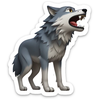 wolf with human body howling sticker