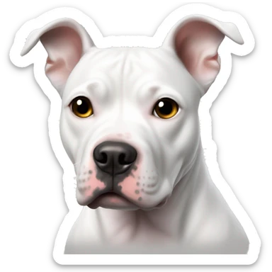 White pitbull with black spot on eye sticker