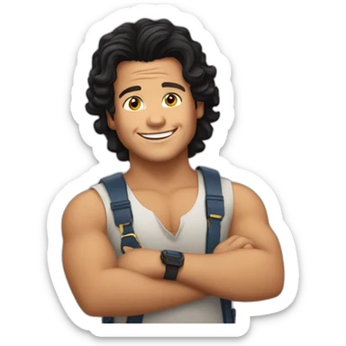 Carlos vives and young boy colombian short black hair sticker