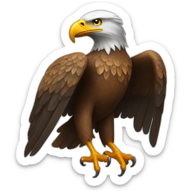 Eagle with a Hindu swastika sticker