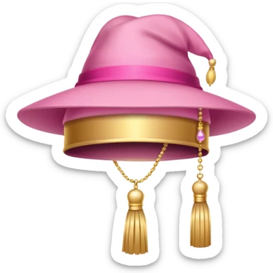 Pink light  gradation hat with gold tassel sticker