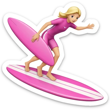 Pink surfing sticker