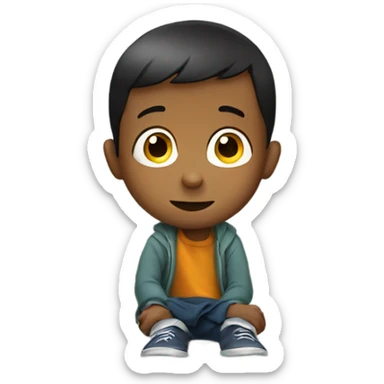 do a small child  (boy) watching a cartoon of the character bing sticker