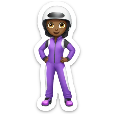Go kart girl with puple suit sticker