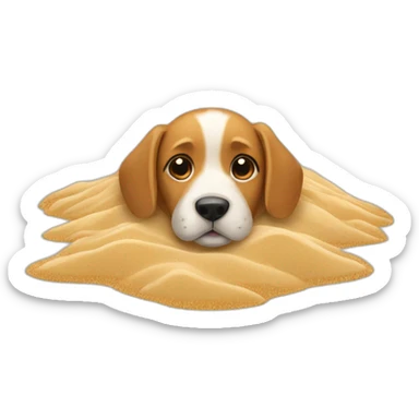 Dog with sand which  sticker