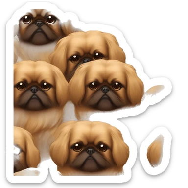 Brown sleeping Pekingese  sticker