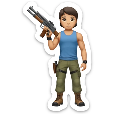 Rambo shooting, full body sticker
