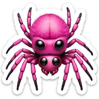 pink thick fuzzy jumping spider  sticker