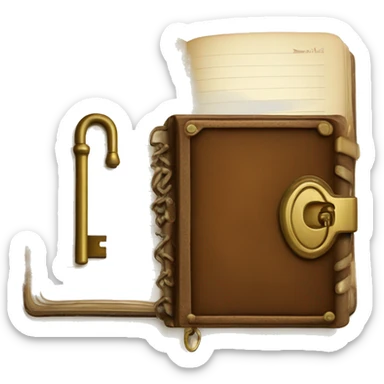 vintage diary with lock and key sticker