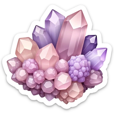 Light pink and lavender ombré quartz cluster  sticker