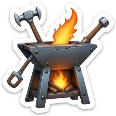 A blacksmith forge sticker