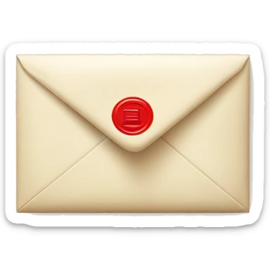 cream envelope with red postage stamp sticker