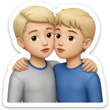 Two boys kissing sticker