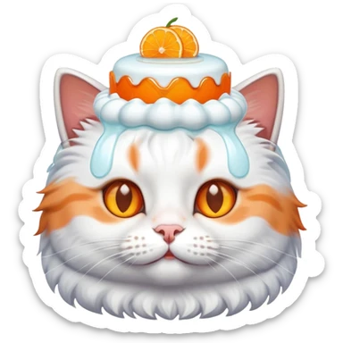 Cat with glas in her head and looks like a cake sticker