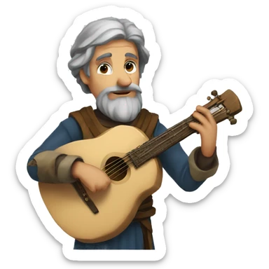 medieval bard help scrib sticker